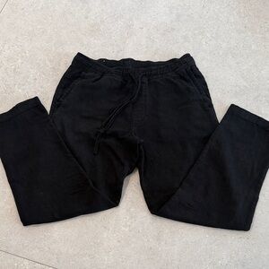 Zara Men Linen Blend Black Pull-on Drawstring Pant